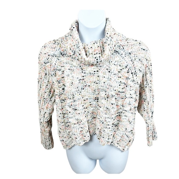 Cozy Collection Cable Knit Multicolor Chunky Knit Cowl Neck Sweater Size Small - Picture 1 of 7